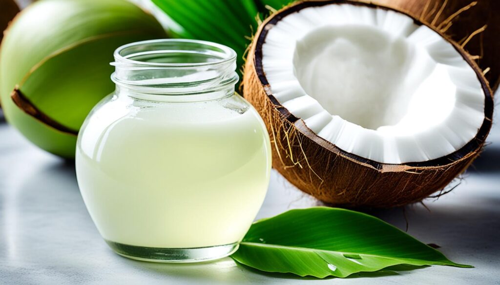 Coconut oil and a coconut