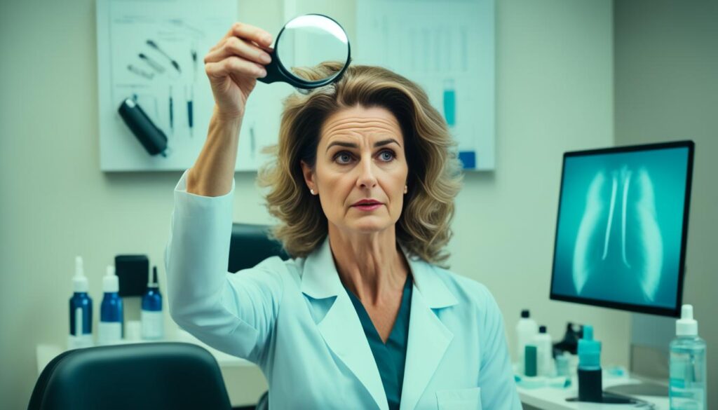 diagnosis of age-related hair loss in women